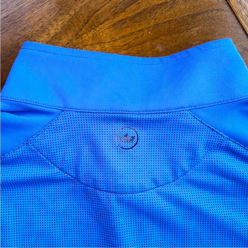 Peter Millar Crown Sport Perth Dip Dye 1/4 Zip Golf Pullover Mens Large Blue - Picture 12 of 14